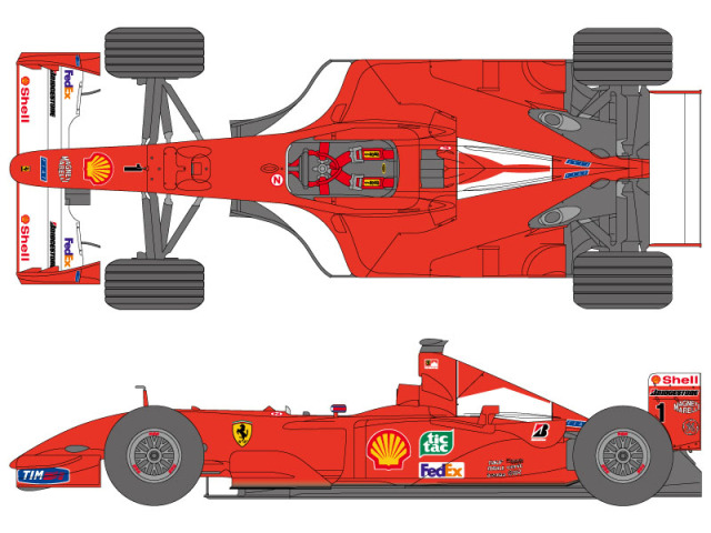 SHUNKO D419 1/20 Ferrari F2001 2001 Decal set (for Tamiya)【メール便可】