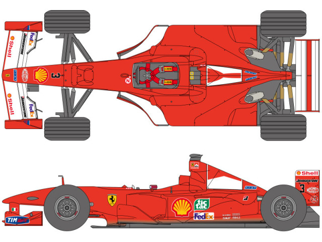 SHUNKO D426 1/20 Ferrari F1-2000 Decal set (for Tamiya)【メール便可】