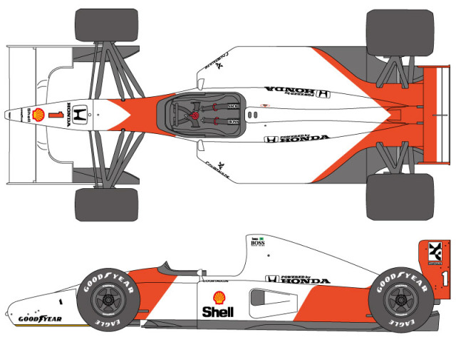 SHUNKO D427 1/20 McLaren MP4/7 Decal set (for Tamiya)【メール便可