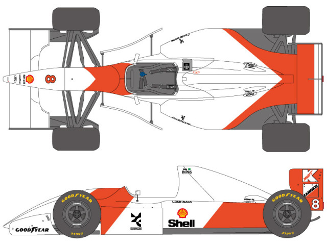 SHUNKO D428 1/20 McLaren MP4/8 Decal set (for Tamiya)【メール便可】