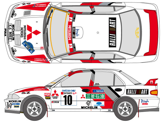 SHUNKO D452 1/24 Mitsubishi Lancer Evo II 1995 Swedish Rally decal set (for Hasegawa) 【メール便可】