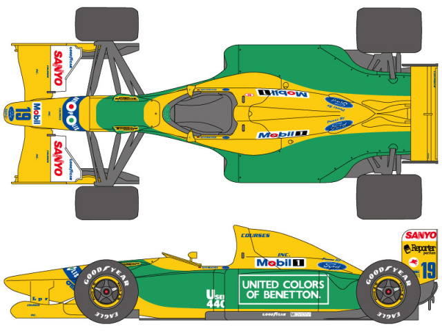 SHUNKO D471 1/20 Benetton B192 Option decal set (for Tamiya 