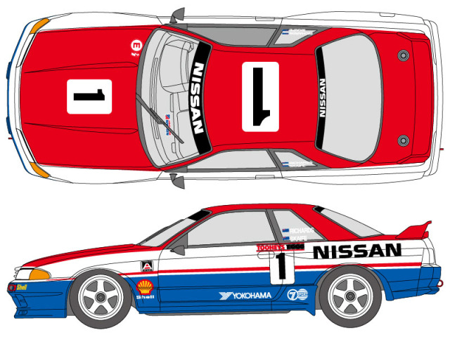 SHUNKO D491 1/24 Nissan Skyline GT-R 1991 Bathurst decal set (for Tamiya) 【メール便可】