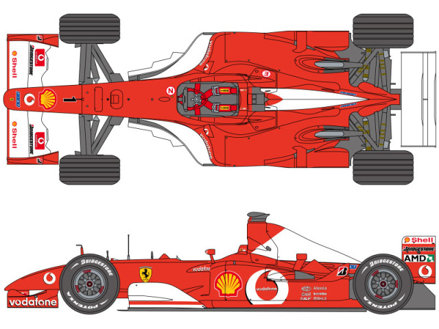 SHUNKO D506 1/12 Ferrari F2002 Decal set (for Revell) 【メール便可】
