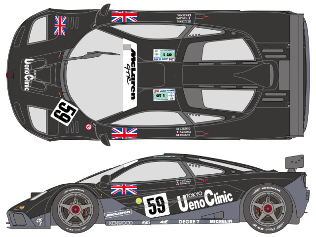 SHUNKO D510 1/24 McLaren F1-GTR Ueno Clinic 1995 LM Decal set (for Fujimi) 【メール便可】