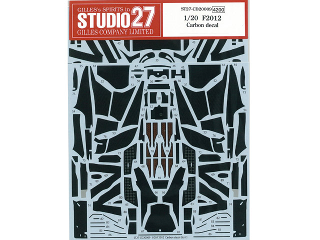 STUDIO27デカール CD20009 1/20 フェラーリ F2012 カーボンデカール F社対応【メール便可】