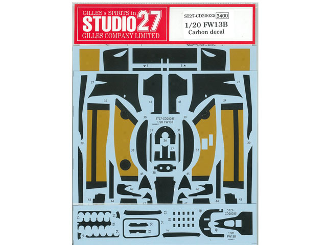 STUDIO27デカール CD20035 1/20 Williams FW13B 1990 Carbon Decal (for Tamiya) 【メール便可】