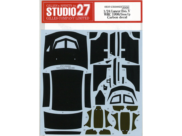 STUDIO27デカール CD24022 1/24 ランサー Evolution V WRC 1998/Dress Up カーボンデカール 【メール便可】