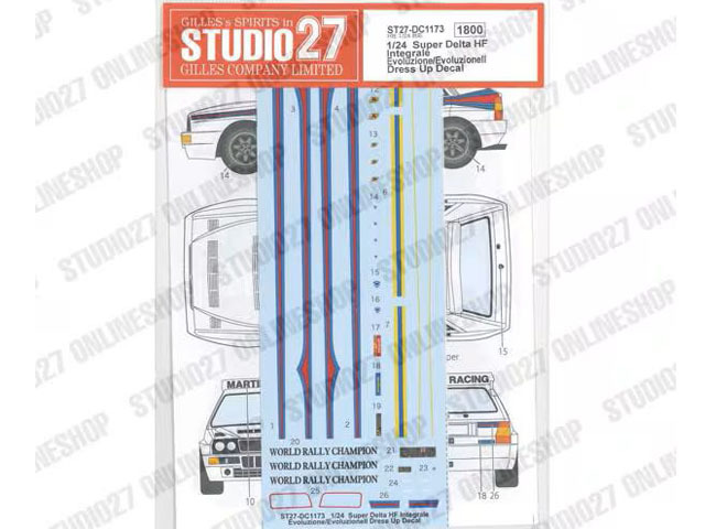 STUDIO27デカール DC1173 1/24 Lancia Super Delta HF Integrale Evoluzione Dress Up Decal for Hasegawa 【メール便可】