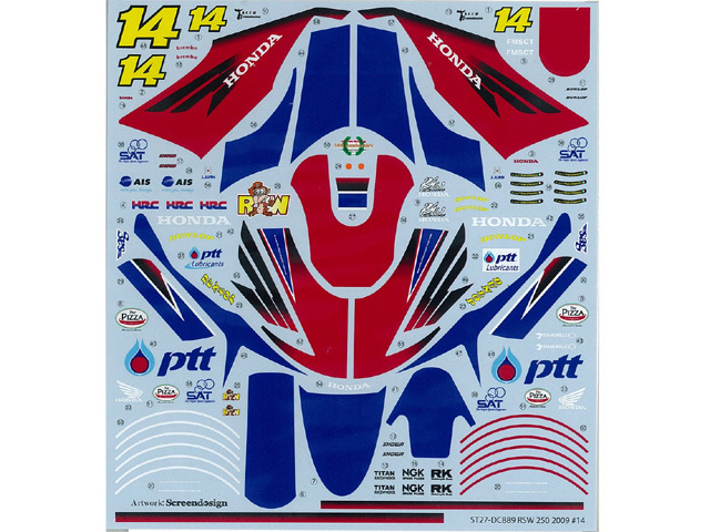 STUDIO27デカール DC889 1/12 ホンダ RSW 250 2009 #14【メール便可】