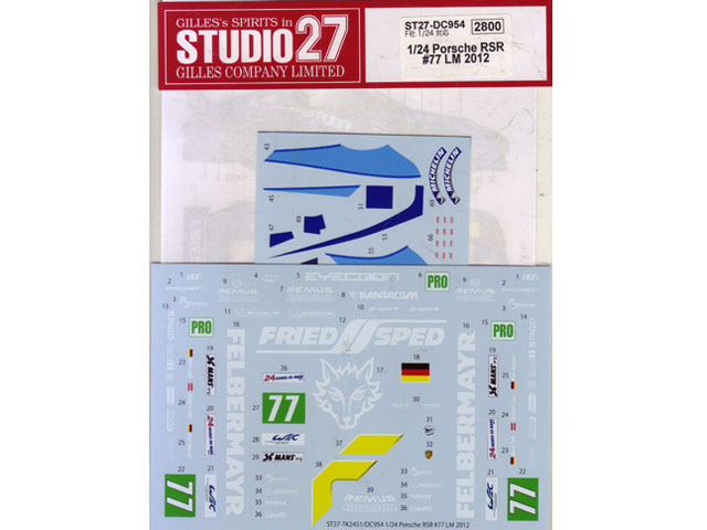 STUDIO27デカール DC954 1/24 ポルシェ RSR #77 LM 2012【メール便可】