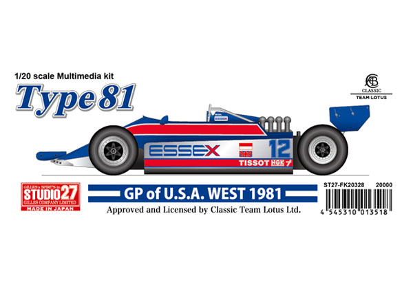 【お取り寄せ商品】 STUDIO27 FK20328 1/20 Lotus 81 USA West GP 1981