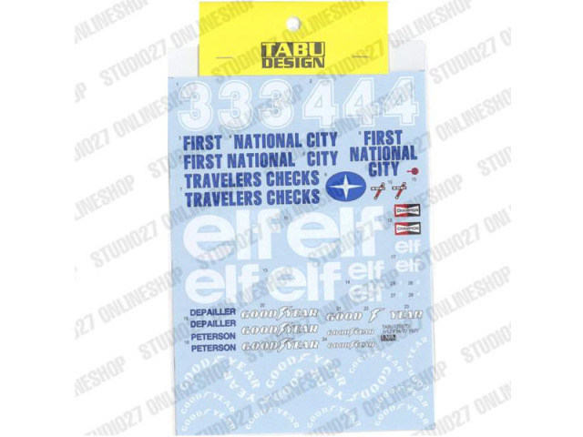 TABUデザイン 12037D 1/12 Tyrrell P34 First National 1977 Decal 【メール便可】