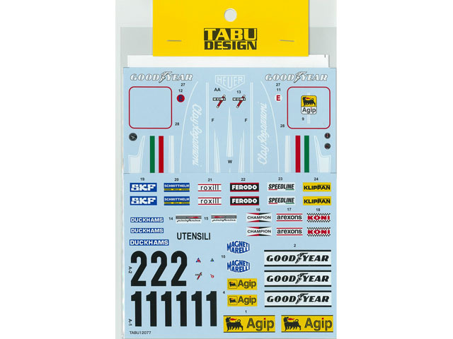TABUデザイン 12077B 1/12 Ferrari 312T 1975 / 1976 Full sponsor Decal (for Tamiya) 【メール便可】