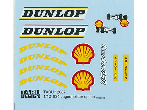 TABUデザイン 12087 1/12 Porsche 934 Jagermeister Option Decal （for Tamiya） 【メール便可】