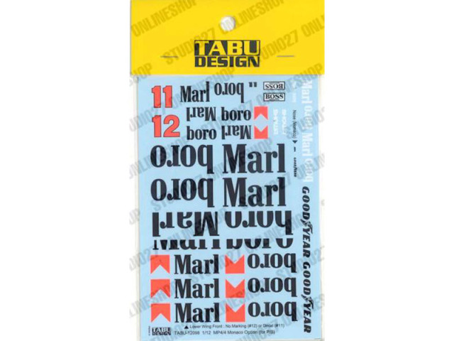 TABUデザイン 12098 1/12 McLaren MP4/4 Monaco GP Option Decal （for P/B） 【メール便可】