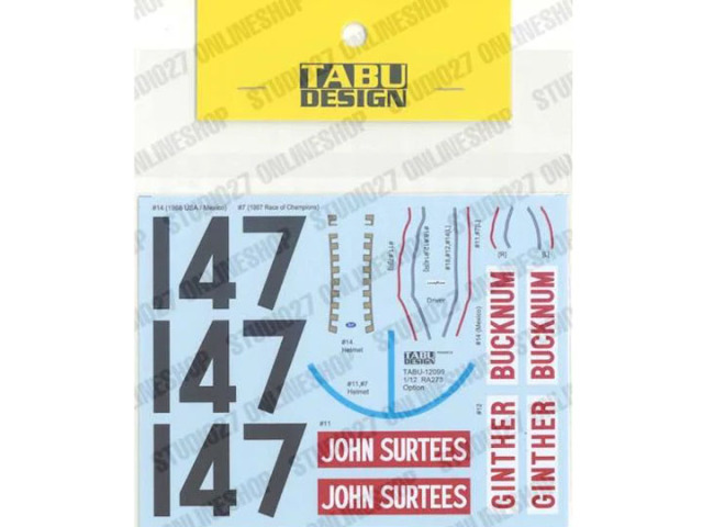 TABUデザイン 12099 1/12 Honda RA273 Option Decal (for Tamiya) 【メール便可】