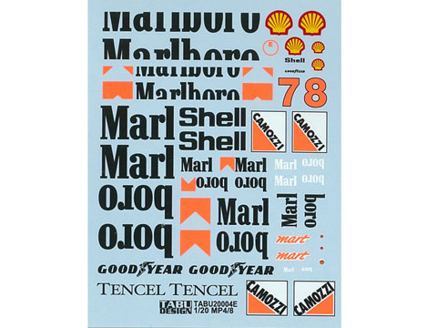 TABUデザイン 20004E 1/20 McLaren MP4/8 Option Decal （for Tamiya） 【メール便可】