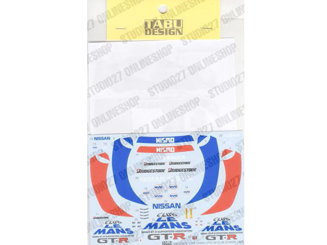 TABUデザイン 24022 1/24 Nissan Skyline GT-R(R33) LM CLUB LE MANS 1995 Decal (for Tamiya) 【メール便可】
