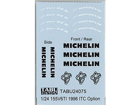 TABUデザイン 24075 1/24 AlfaRomeo 155V6TI 1996 ITC Option Decal（タミヤ対応） 【メール便可】