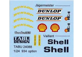 TABUデザイン 24088 1/24 Porsche 934 Jagermeister / Vaillant Option Decal 【メール便可】