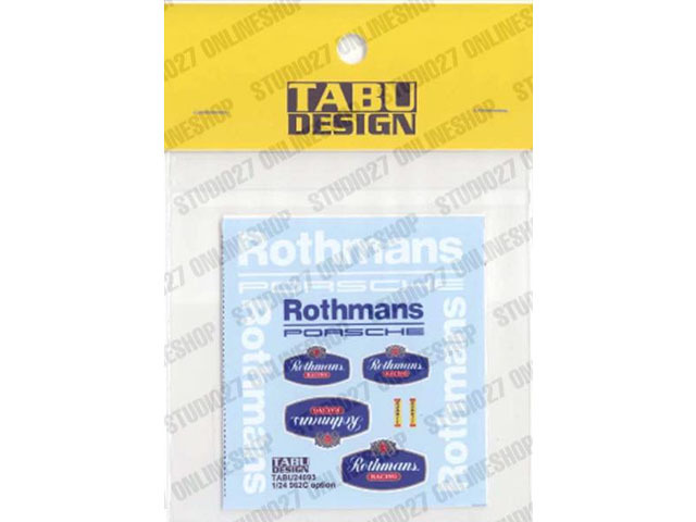 TABUデザイン 24093 1/24 Porsche 962C Rothmans Option Decal （for Hasegawa） 【メール便可】