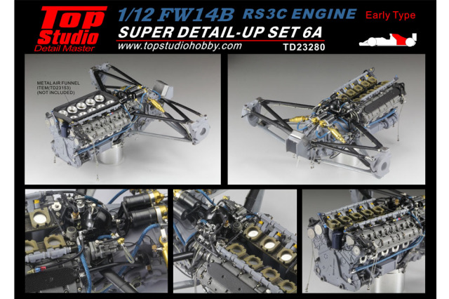 TOP STUDIO TD23280 1/12 Williams FW14B Super Detail-up Set 6A - Engine RS3C (Early Type)