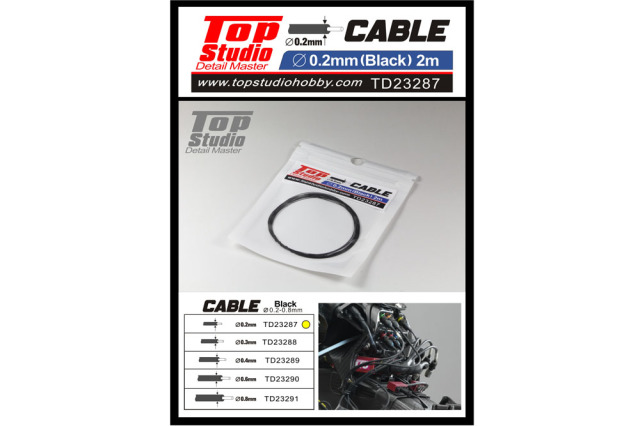 TOP STUDIO TD23287 0.2mm Black Cable 【メール便可】