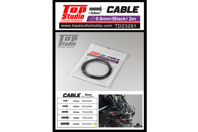 TOP STUDIO TD23291 0.8mm Black Cable 【メール便可】