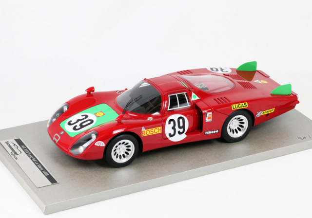 TECNOモデル TM18-08C 1/18 アルファロメオ 33/2 コーダ・ルンガ 1968 ル・マン24h 1968 #39