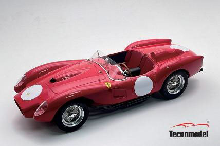 ** 予約商品 ** Tecno Model TM18-254N 1/18 Ferrari 250 TR Corse Crienti 1958 Rosso Corsa - White Circle