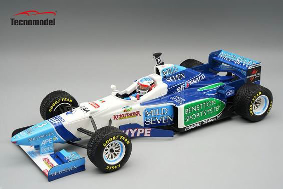 ** 予約商品 ** Tecno Model TMD18-423A 1/18 Benetton B196 British GP 1996 #3 Jean Alesi (Rain Tires) (with Figure)