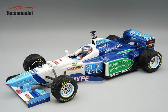 ** 予約商品 ** Tecno Model TMD18-423B 1/18 Benetton B196 Spanish GP 1996 #4 Gherard Berger (Rain Tires) (with Figure)