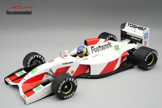 ** 予約商品 ** Tecno Model TMD18-458B 1/18 Footwork FA13 #9 1992 Monaco GP Michele Alboreto (with Figure)