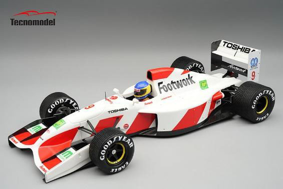 ** 予約商品 ** Tecno Model TMD18-458D 1/18 Footwork FA13 #9 1992 Spanish GP Michele Alboreto (Rain Tires)(with Figure)