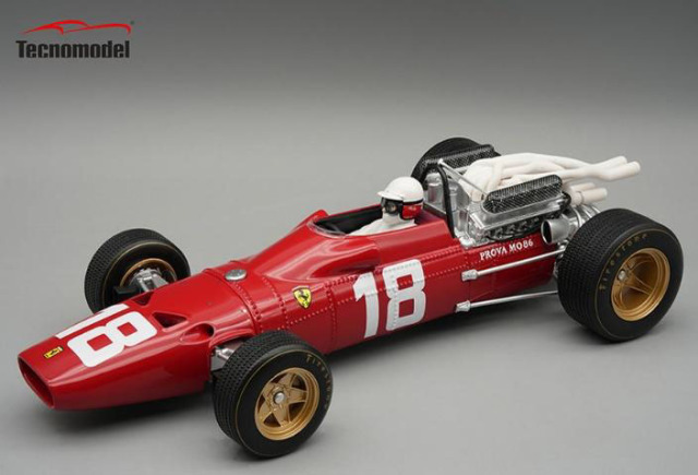 ** 予約商品 ** Tecno Model TMD18-314A 1/18 Ferrari 312 F1-67 Monaco GP 1967 #18 Lorenzo Bandini (with Figure)