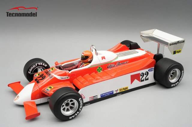 ** 予約商品 ** Tecno Model TMD18-421A 1/18 Alfa Romeo 179 Dutch GP 1980 Vittorio Brambilla (with Figure)