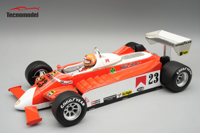 ** 予約商品 ** Tecno Model TMD18-421B 1/18 Alfa Romeo 179 U.S.A.GP 1980 Bruno Giacomelli (with Figure)