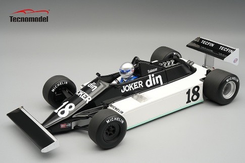 ** 予約商品 ** Tecno Model TMD18-440C 1/18 March 811 Long Beach GP #18 1981 E.Salazar (with Figure)