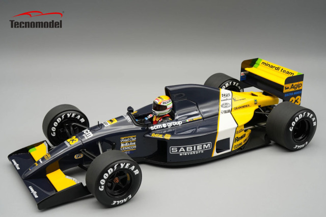 ** 予約商品 ** Tecno Model TMD18-471B 1/18 Minardi M191 Monaco GP 1991 #23 Pierluigi Martini (with Figure)
