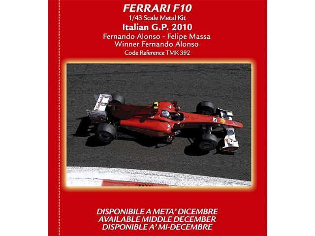 TAMEO kit TMK392 Ferrari F10 Italia GP 2010 F.Alonso /Massa