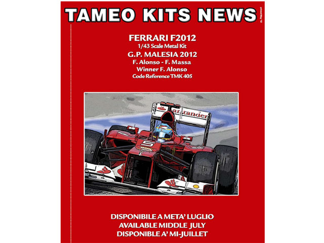 TAMEO kit TMK405 Ferrari F2012 Malesia GP 2012 F.Alonso /Massa