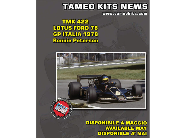 TAMEO kit TMK422 Lotus 78 Italia GP 1978 R.Peterson
