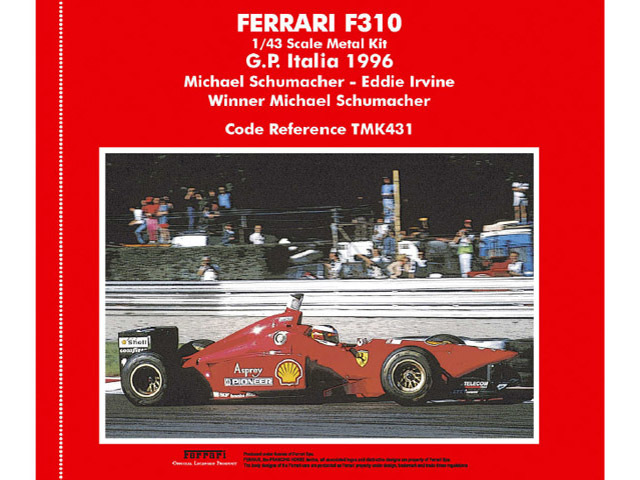 TAMEO kit TMK431 Ferrari F310 Italia GP 1996 Schumacher /Irvine