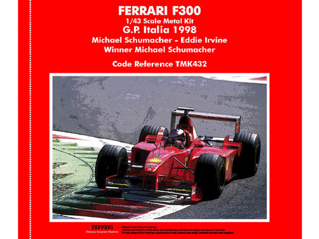 TAMEO kit TMK432 Ferrari F300 Italia GP 1998 Schumacher /Irvine