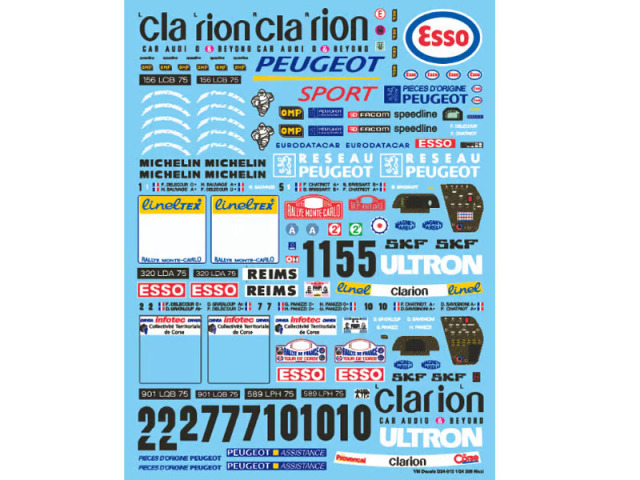 Vector One Decals D24-013 1/24 Peugeot 306 Maxi 1996 Monte Carlo