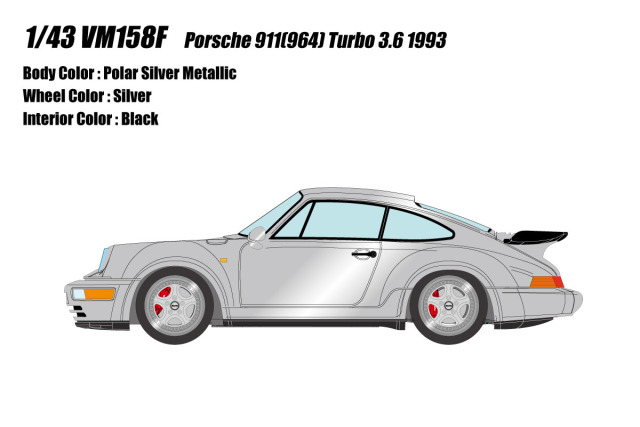 ** 予約商品 ** VISION VM158F Porsche 911(964) Turbo 3.6 1993 Polar Silver Metallic
