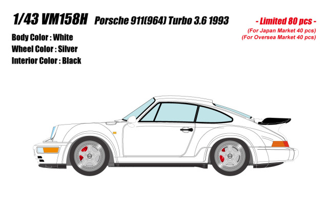 ** 予約商品 ** VISION VM158H Porsche 911(964) Turbo 3.6 1993 White Limited 80pcs