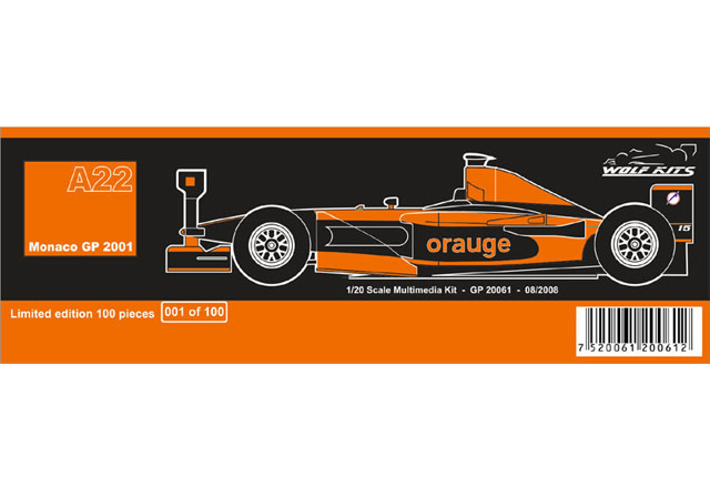 【お取り寄せ商品】 WOLF Models GP20061 1/20 Arrows A22 Monaco GP 2001 High Wing