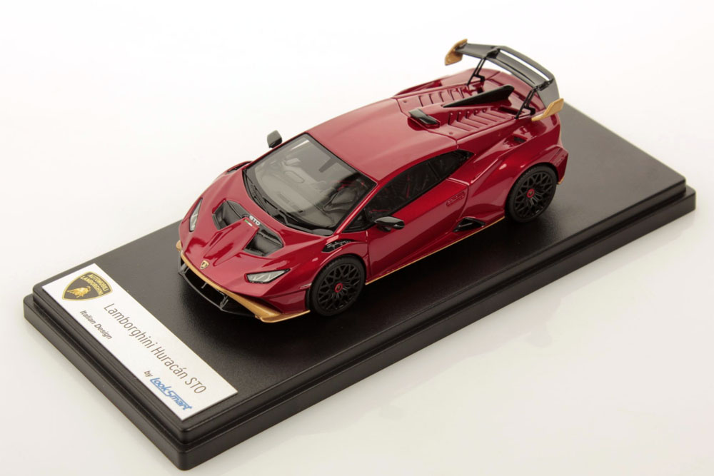 LOOKSMART LS523G 1/43 Lamborghini Huracan STO Rosso Efesto Oro Elios Frame